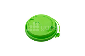 Крышка d-90 с клапаном, Салатовая матовая с питейником, ПП  Новинка