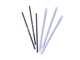 Трубочка бумажная черная 6*197 в индивидуальной бумажной упаковке (60уп/кор)