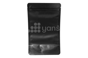 Пакет металлизированный  дой-пак с замком зип-лок, 135*225мм (40+40), 140мкм черный, матовый