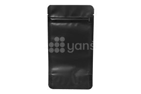 Пакет металлизированный  дой-пак с замком зип-лок, 105*195мм (35+35), 140мкм черный, матовый