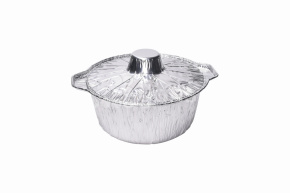 Форма алюминиевая "Кастрюля" с крышкой, 252*160*98 мм, 2300 мл. (150шт/кор)