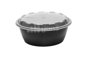 Контейнер 950 мл С КРЫШКОЙ, Черный, круглый