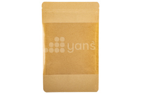 Пакет бумажный дой-пак с замком зип-лок, 150*240мм (45+45), с окном 140мм,140мкм крафт