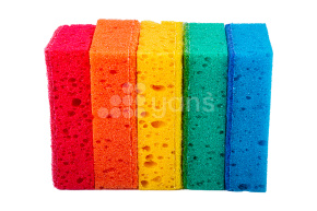 Губка для посуды крупнопористая "Мистер Бульк "Color Plus 5шт.