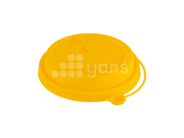 Крышка d-90 с клапаном, Желтая матовая с питейником, ПП  Новинка (3001)