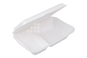 Ланч-бокс с крышкой 850 мл. 2х секционный, 245*165 мм. VerdeVita